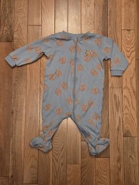 Pekkle 6M Pretzel Blue Footed Zip Up Pajama Sleeper Onsie